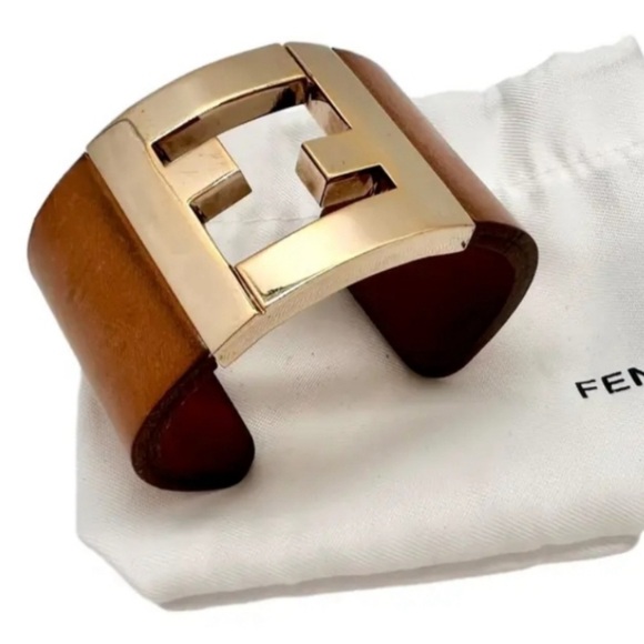 Fendi Leather Cuff Bracelet - Picture 1 of 6